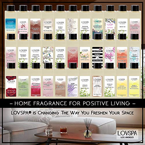 LOVSPA Tobacco Flower Reed Diffuser Oil Refill with Replacement Reed Sticks - A Floral Blend of Tobacco Flower, Vanilla Bean, Spicy Orchid, Warm Tonka - Natural Essential Oils - Made in The USA