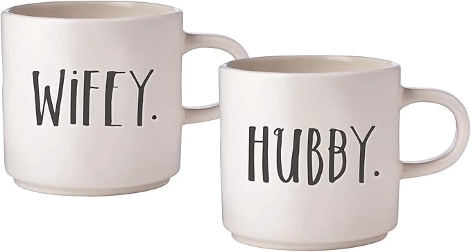 rae dunn wifey and hubby mugs