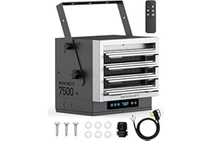 InoKraft 7,500W Electric Garage Heater, Wire: 8 AWG, Plug: NEMA 14-50P, Remote, Ceiling Mount, Digital Thermostat, 240 Volt, 