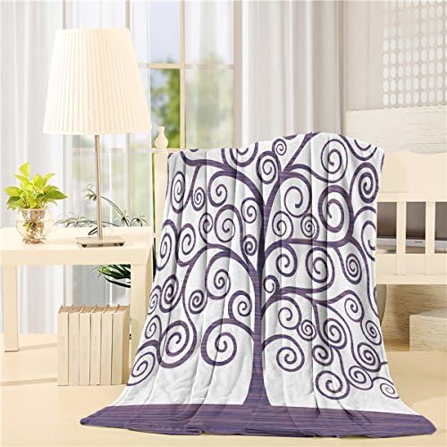 Luxury Throw Fleece Blankets Ultra Soft Reversible Fuzzy Warm Microfiber All-Season Fluffy Blanket for Bed/Couch - Queen 50x80 Inch, Gustav Klimt Tree of Life Famous Oil Painting Creative Design