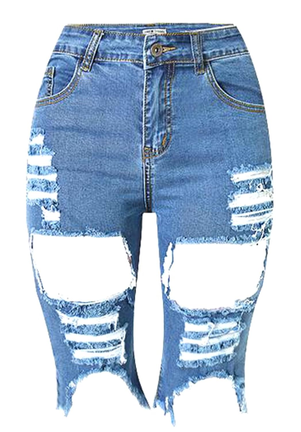 knee length cut off jeans