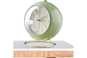 Cute Alarm Clock, Nonticking Vintage Alarm Clock Creative Desk Bedside with Nightlight Function, Battery Operated Sunrise Tab
