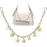 FengFaer Purse Charms Sea Star Heart Shape Shell Bag Charms for Handbags Purse Keychain Bag Charm Chain Keychains for Women