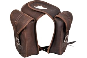 HILASON 6.5" W x 8" H x 3" B Soft Leather Saddle Horn Bag Brown | Saddle Bag | Horse Saddle Bag | Western Saddle Bag | Leather Saddle Bags for Horses | Bike Saddle