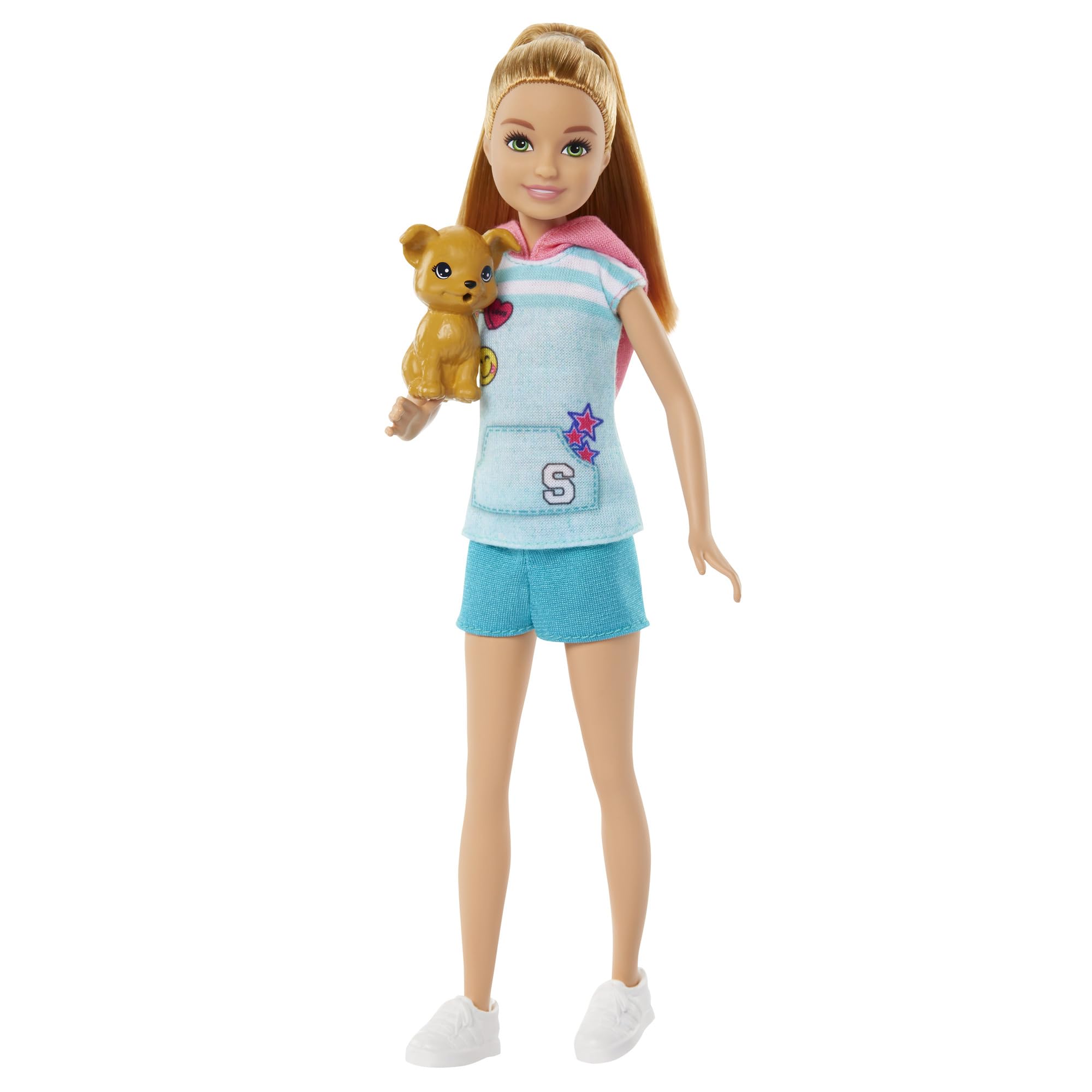 Barbie Stacie Doll with Pet Dog, From Barbie and Stacie to the Rescue Movie Toys, Blonde Hair Doll, HRM05