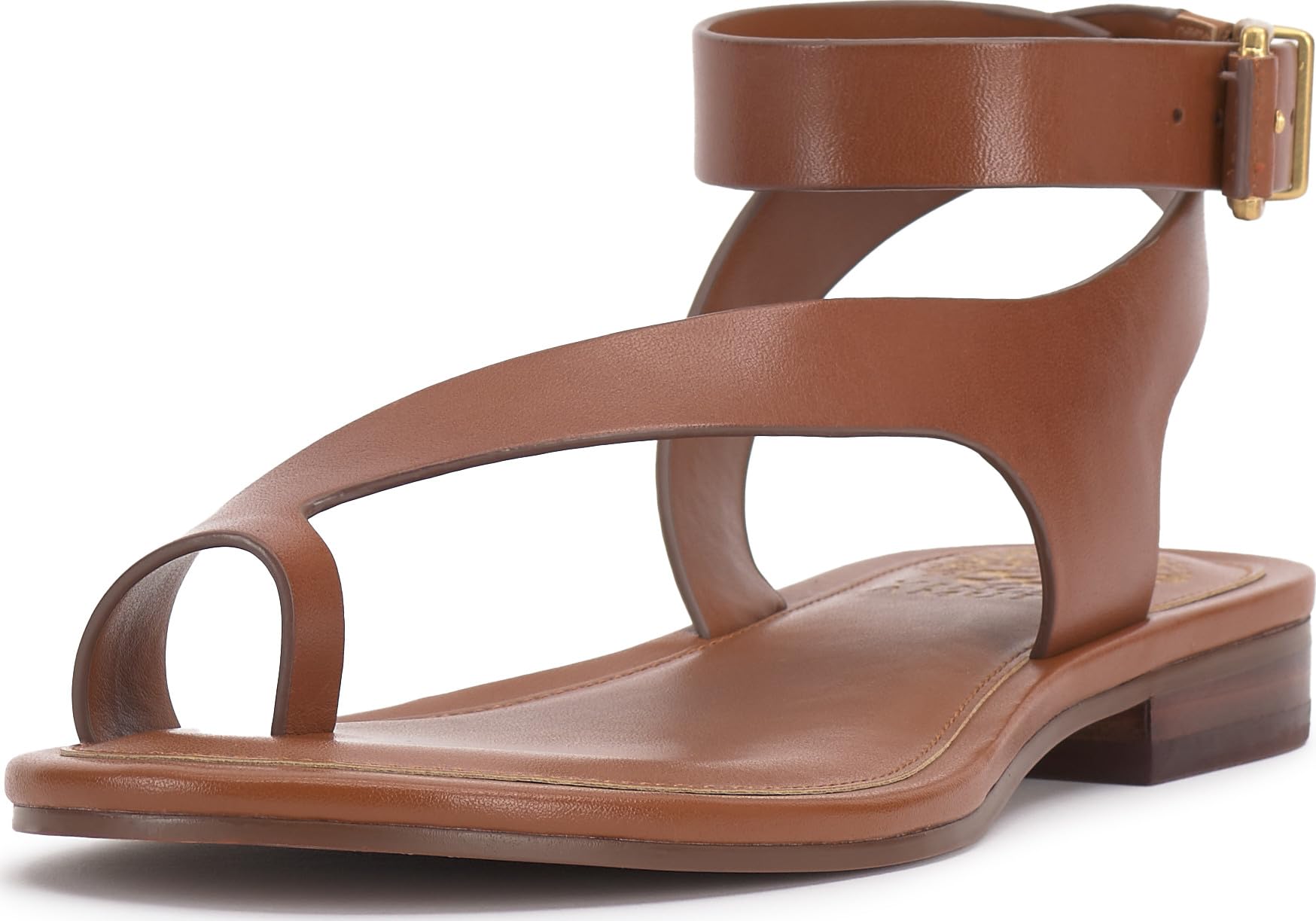 Vince Camuto Women's Liba Flat Sandal, Caramello, 6.5