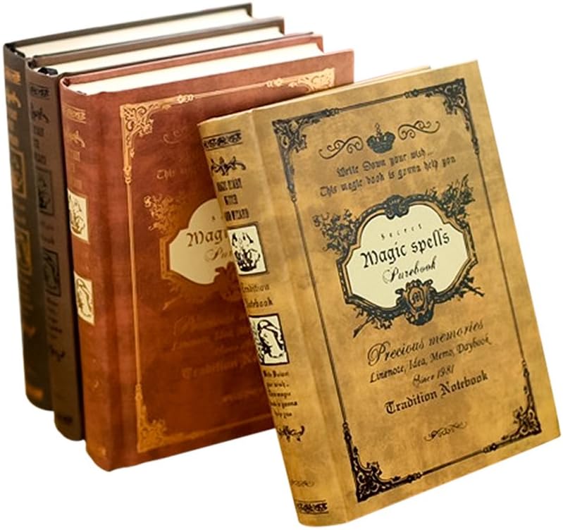 Ya Jin Small Pocket Vintage Notebook Handcover A6 Book Planner Journal Traveler Notepad 320 Pages, Yellow