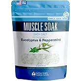 Muscle Soak Bath Salt 32 Ounces (2 Lbs) Epsom Salt with Natural Peppermint and Eucalyptus Essential Oils Plus Vitamin C in BPA Free Pouch with Easy Press Lock Seal Made in USA