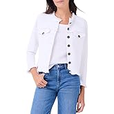 NIC+Zoe Womens Utility Fringe Mix Knit Jacket