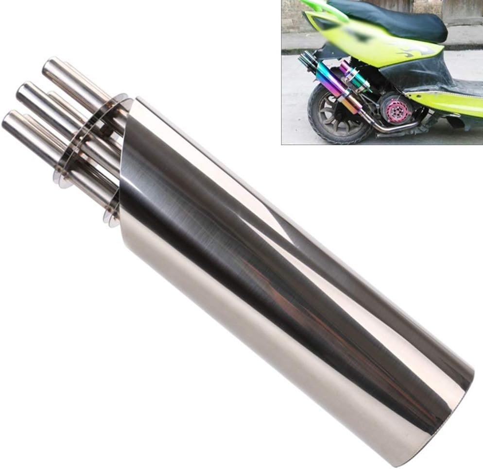 New Gatling Gun Motorcycle Rotated Muffler Pipe Exhaust Gas Driven Tip