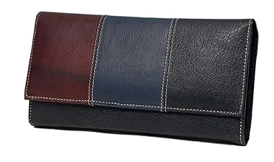Borse Womens Black, Brown, Blue Leather 5 Card Slots Leather Wallet (Lk222)