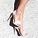 MMJULY Women's Open Toe Ankle Strap Fluffy Feather Stiletto High Heel Dress Sandal Burgundy US 8