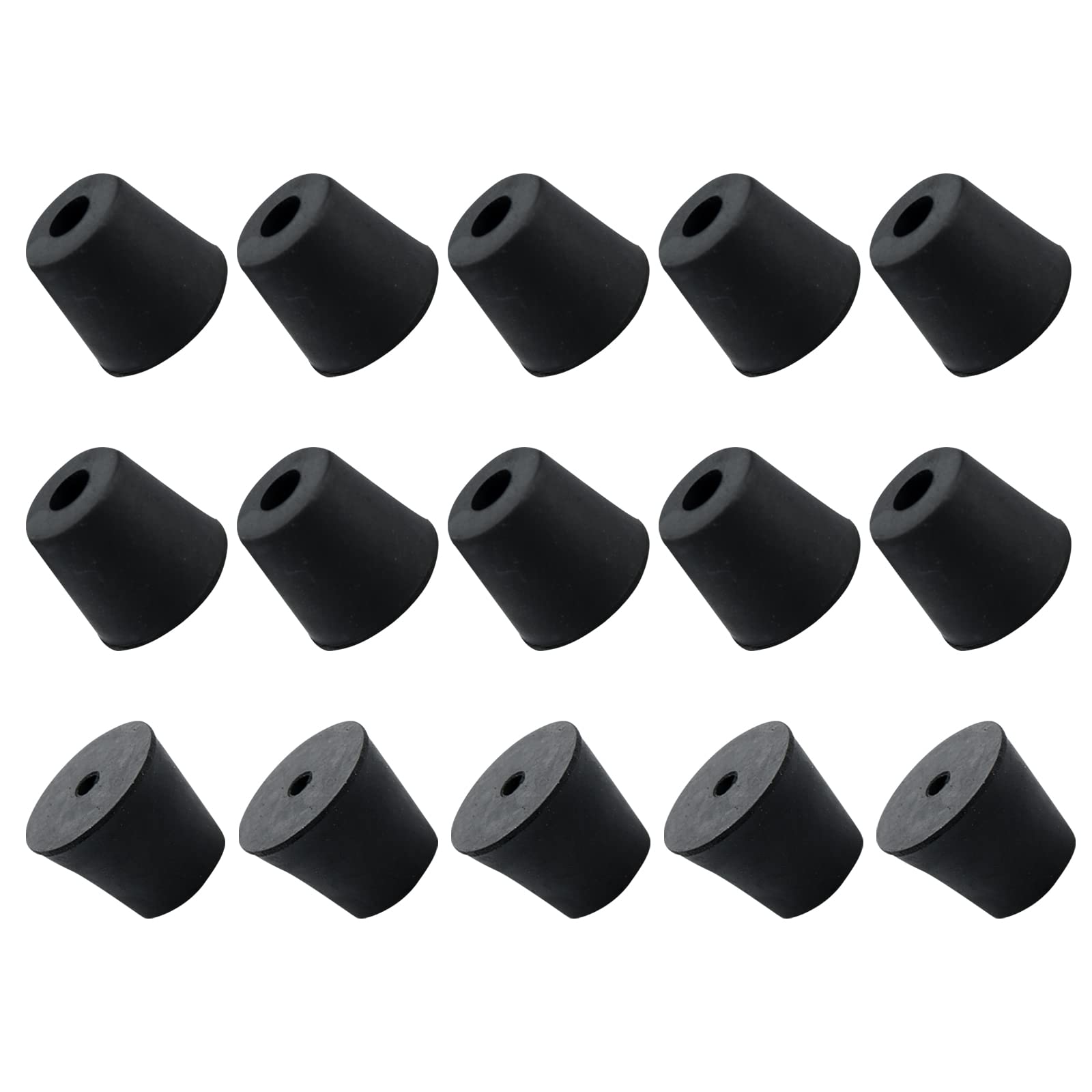 METALLIXITY Rubber Bumper Feet (20x17mm/0.79"x0.67") 15Pcs, Round Leg Pads Floor Protectors - for Home Tables Chairs Cutting Board, Black