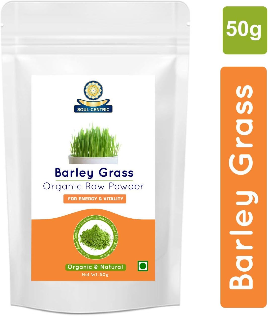 Soul Centric Organic Barley Grass Powder for Natural Alkaline and Chlorophyll (50 g)