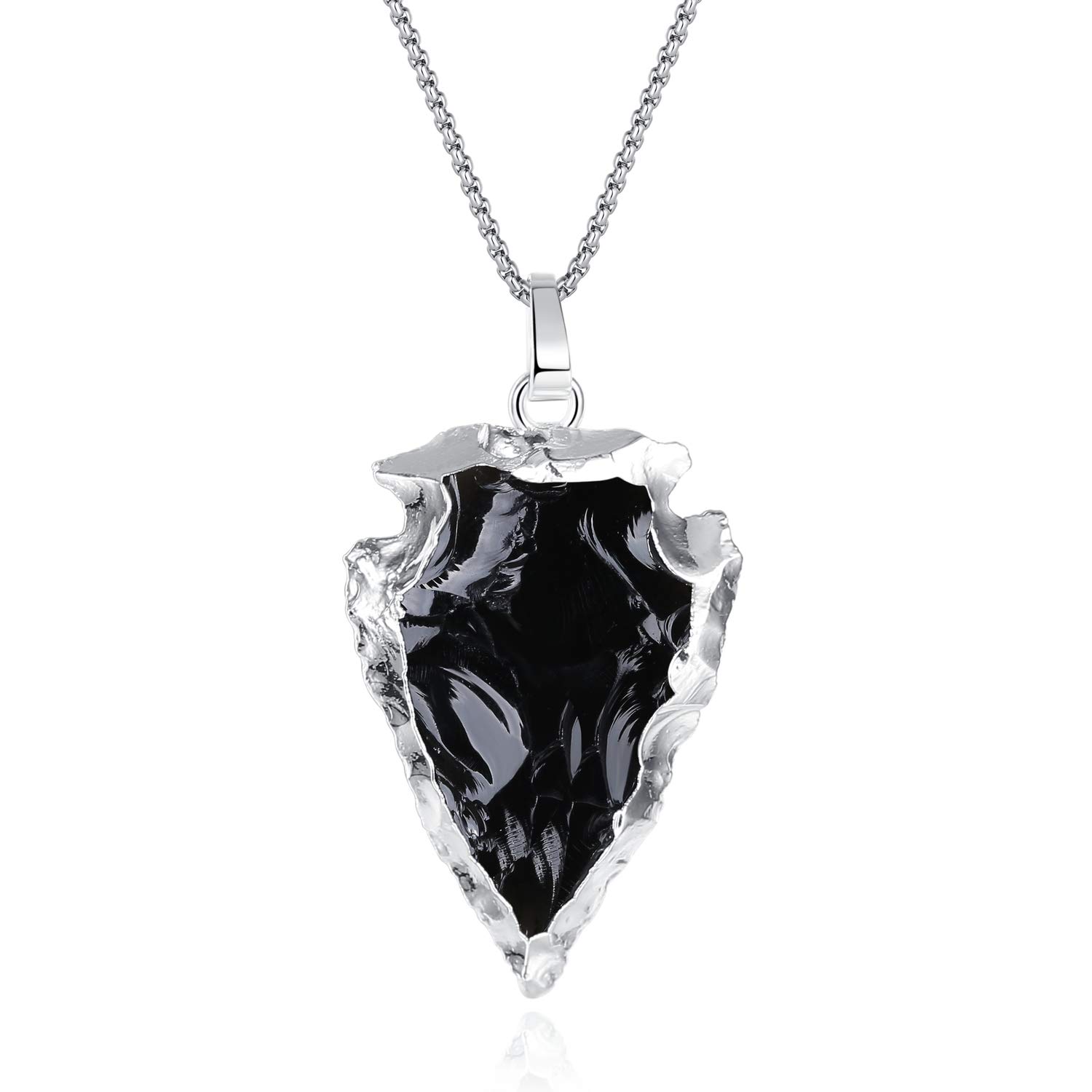 COAI Arrowhead Necklace Raw Obsidian Stone Necklace for Women — image 1