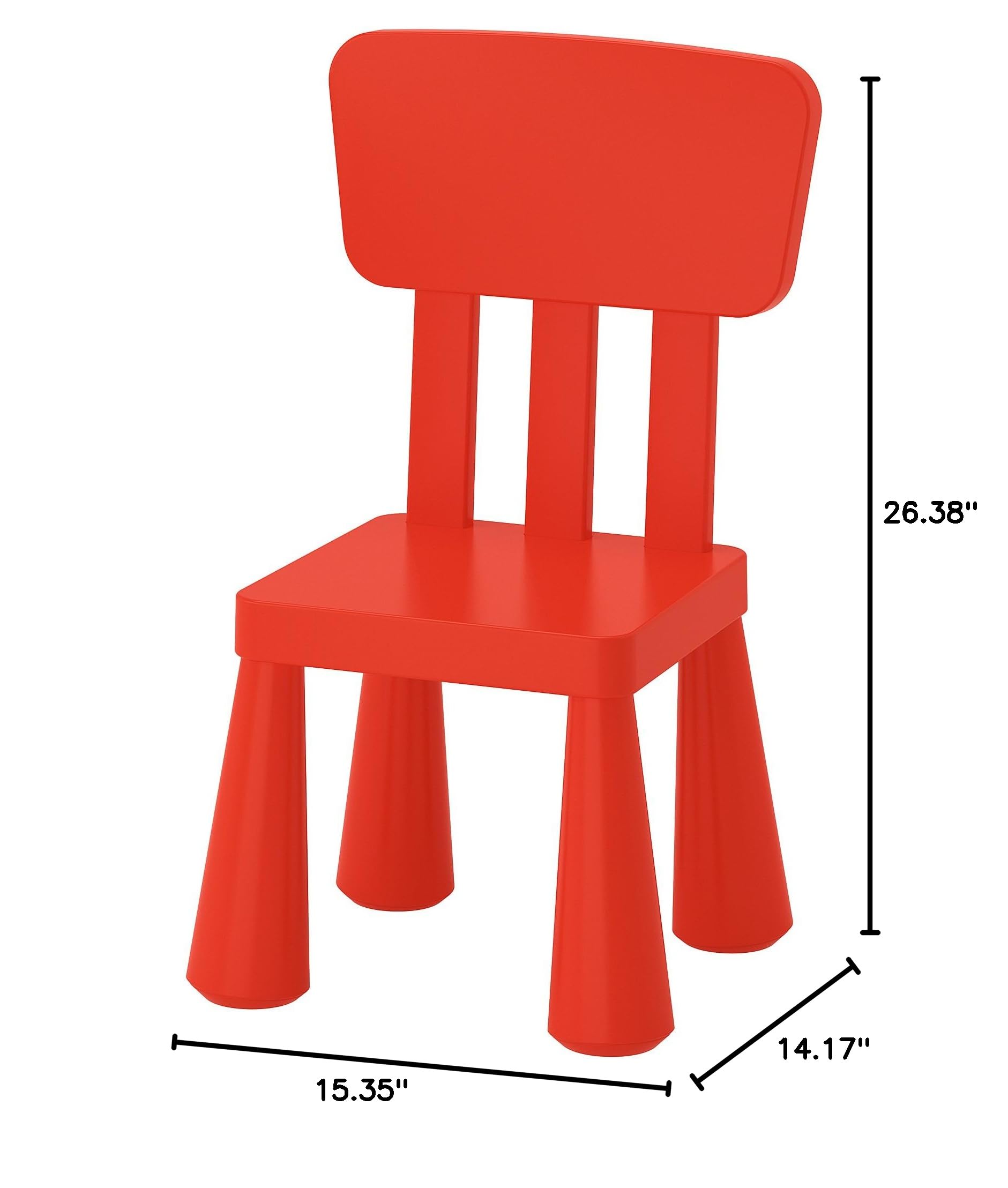 Ikea Mammut Kids Indoor/Outdoor Children's Chair, Red Color - 1 Pack