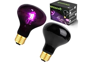FIVEAGE 75W Reptile Night Heat Bulbs, Moonlight Pet Light UVA Basking Spot Lamp, Infrared Heating Bulb for Reptile and Amphibian Use - 2 Pack