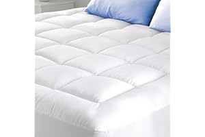 NIAGARA SLEEP SOLUTION Cloud-Like Full Size Mattress Topper - 100% Cotton Top Mattress Pad for Back Pain Relief - Breathable & Naturally Cooling for Hot Sleepers, White