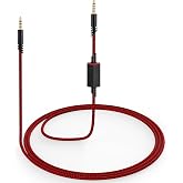 A40 Cord for Astro A10 A40 TR Headsets with Inline Mic Mute Switch, Red | Detachable 3.5mm(1/8") Audio Cable, Braided Nylon, 6ft Long