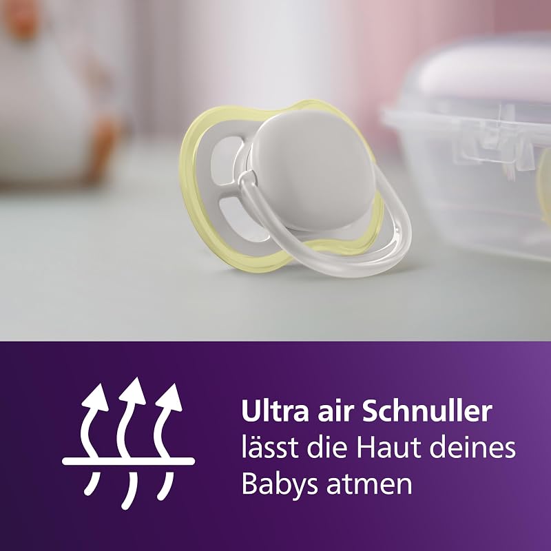 AVENT Natural Response Geschenkset für Babys: 2x Natural Response Flaschen 260 ml (ab 1 Monat), 4x ultra air Schnuller (0-6M) (Modell SCD837/13)