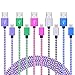 Galaxy S6/S7 Charger 6Feet, FiveBox 5 Pack Premium Nylon Braided USB Fast Charging Cable Cords for Samsung Galaxy S6/S7 Edge, J3 J5 J7, Note 4/5, Tab4, HTC One M8, LG G Stylo G3, Android Phones