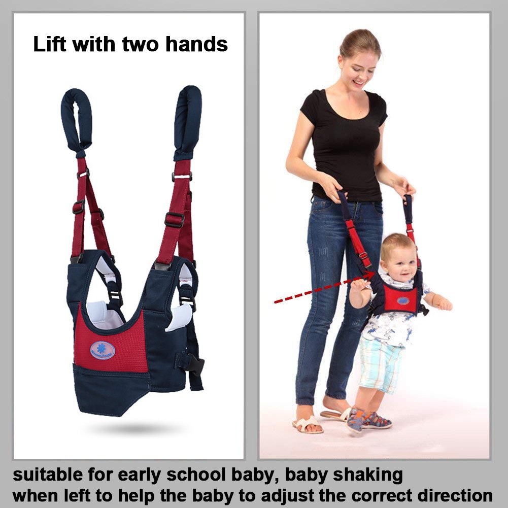 Baby Walker Toddler Walking Assistant, Deralaon Handheld Stand Up and Walking Learning Leash Kids Safety Breathable Walking Harness Walker for Baby 6-27 Months (Red)