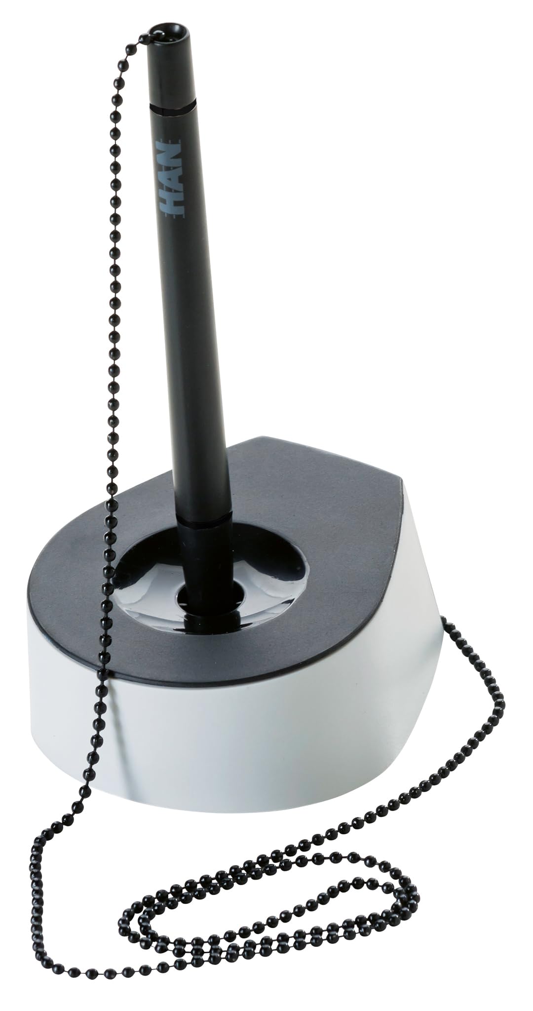 HAN 1770-31, SALSA Pen holder. Elegant, stylish and with robust metal chain, black/light-grey - various colours to choose from