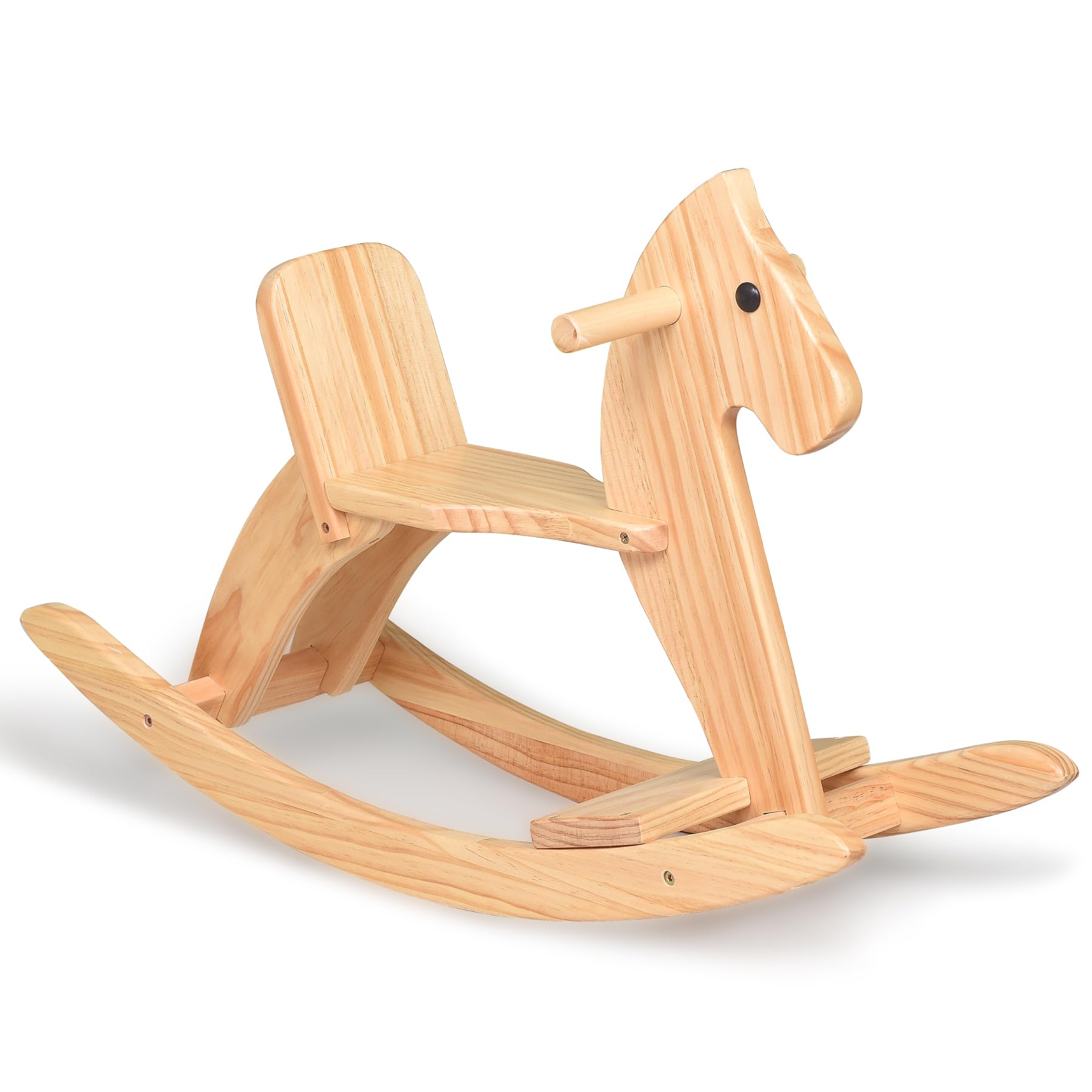 KRAND Rocking Horse Wooden Ride On Toy for Kids Classic Design Rocking ...