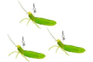 TTcat Feather Cat Toy Attachments,3 Pcs Simulation Insects Grasshopper Refills, Cat Toys Replacement Feathers for Cat Wand.