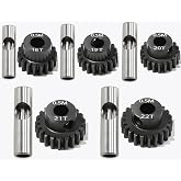 0.5M Pinion Gear 18T 19T 20T 21T 22T Hardened Steel 3.175mm Bore with 2.3mm Adapter Shaft, Gear for ARRMA 1/14 Typhon 1/16 Mojave 1/18 Granite, Losi 1/12, 0.5Mod Gear 13T-27T for HOBBYWING Motors