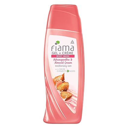 Fiama Gel Creme Body Wash Ashwagandha & Almond Cream, Shower Gel with Skin Conditioners for Soft Skin, 200 ml bottle