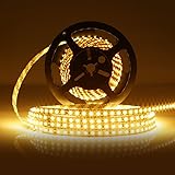 LEDMO® SMD2835 600LEDs Warm White Led Strip, Non-waterproof Warm White 3000K, 16.4Ft DC12V, 15Lm/LED, 3 times brightness than SMD 3528 LED Light Strip, LED Ribbon, LED Strip Light