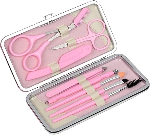 Amazon Yujiny 8本眉用キット 眉はさみ 眉毛ピンセット 眉ブラシ 眉メイク道具セット 眉メイクアップ道具 ステンレス製 旅行 出張 普段 メンズ レディース 収納ボックス付き ピンク Yujiny 眉用はさみ 通販