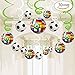 30CT Soccer Hanging Swirl for Soccer Party Supplies Theme Birthday Party Decorations