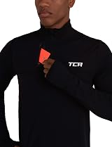 TCA Fusion Long Sleeve Running Top Men 1/4 Zip Black XL Training Top view 3