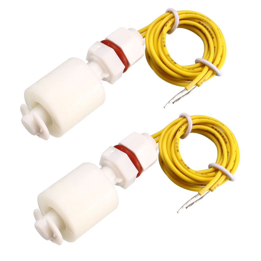 Sourcingmap PP Float Switch for Water Pump Tank Liquid Water Level Sensor M8 15-inch Cable 2pcs
