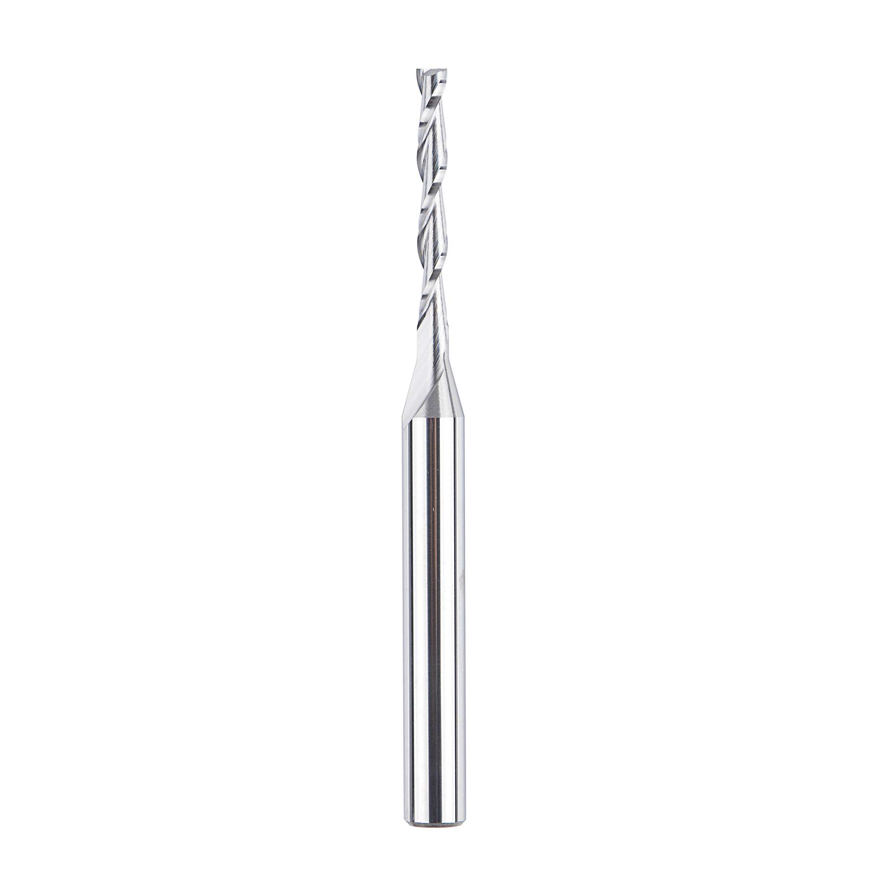SpeTool Router Bits 1/4 Inch Shank Spiral Router Bit UpCut 1/8 Inch Cutting Diameter Extra Long CNC Router Bits 1 Inch Cutting Length 3 Inch Total Length HRC55 Solid Carbide End Mill for Wood Cut