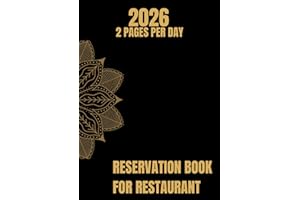 Reservation Book for Restaurant 2026: 2 pages per day, From January 2026 to December 2026