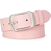 WHIPPY Women Leather Belts for Jeans Pants Fashion Dress Belt for Women with Solid Pin Buckle
