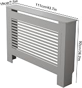 FATIVO Radiator Cover 92cm Height Grey MDF Wooden Cabinet view 2
