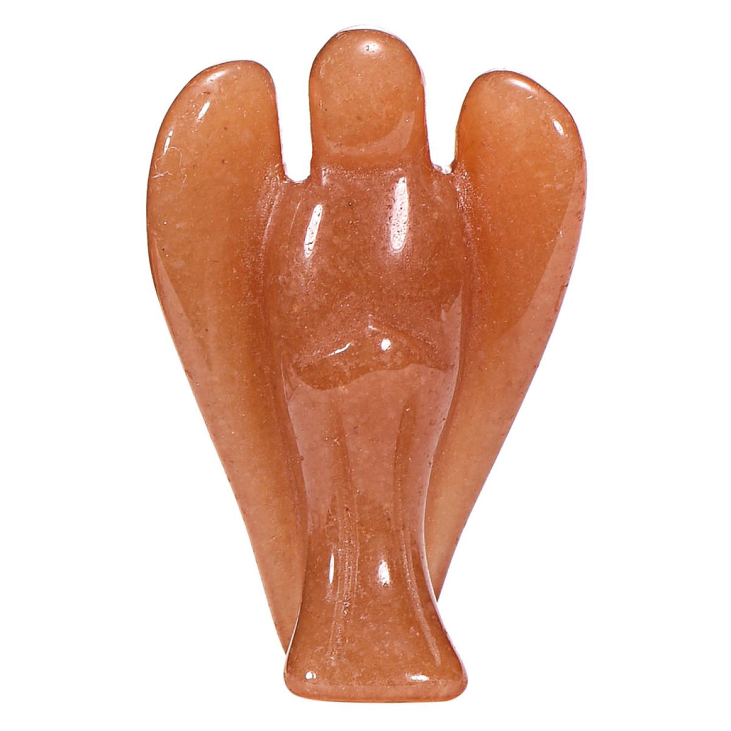 Morella Gemstone Red Aventurine Angel Good Luck Charm Guardian Angel to take with You 3,5 cm - 1.38 inch in a Velvet Bag