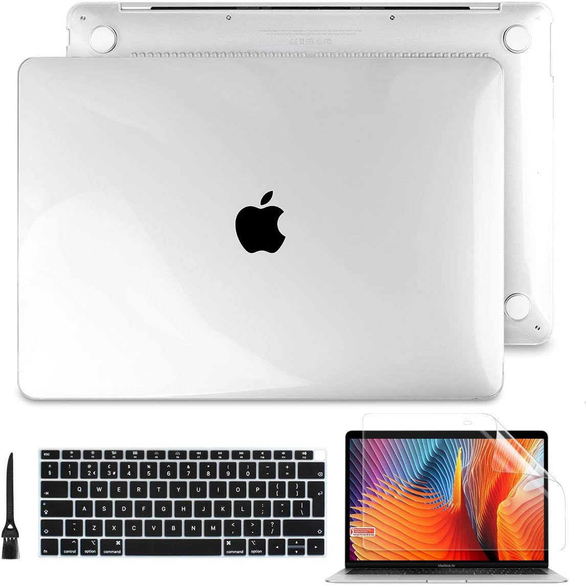 Batianda Cover for Macbook Air 13 Inch Case Clear, Plastic Hard Shell Protective Case Ultra Thin and Light Weight Style for 13.3" Mac Air Laptop Case, Transparent