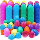 The Dreidel Company Fillable Easter Eggs with Hinge Bulk Colorful Bright Plastic Easter Eggs, Perfect for Easter Egg Hunt, Su