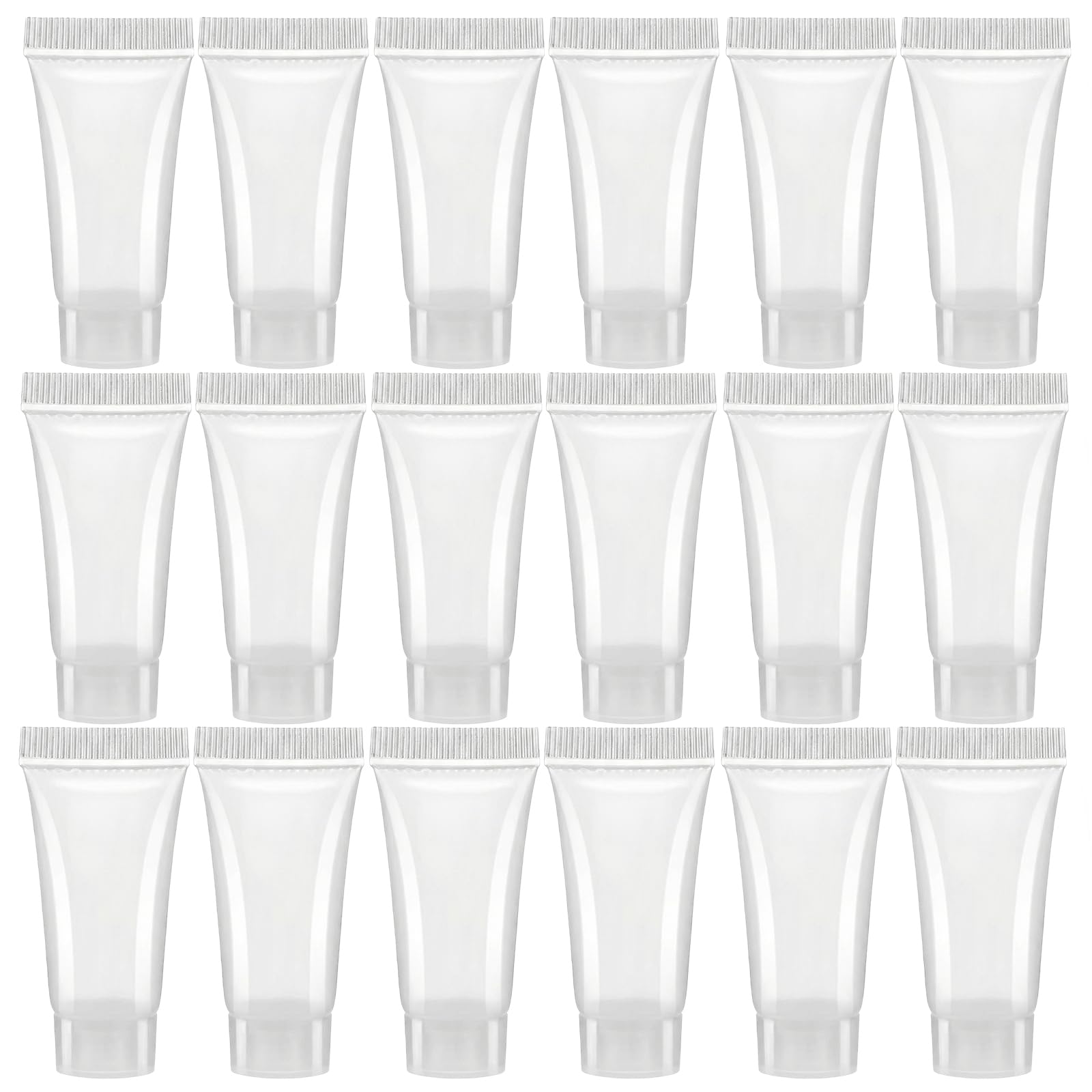 20PCS 5ML Clear Empty Refillable Plastic Soft Tubes Bottle Cosmetic Sample Bottles Jars Travel Makeup Container with Screw Cap for Lip Gloss Balm Body Lotion Shower Gel Shampoo Facial Cleanser (5ml)