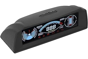 SHANRYA Intelligent HUD Display, Inclinometer, OBD HUD Multifunctional LCD Color Screen OBD Speed Voltage Showing Universal for Automobile