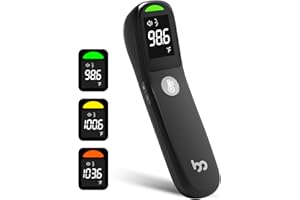 femometer family Thermometer for Adults and Kids, Automatic Measurement Within 1-3cm, Fast Accurate Baby Thermometer with Fever Alarm and Mute Mode, FSA HSA Eligible, Black
