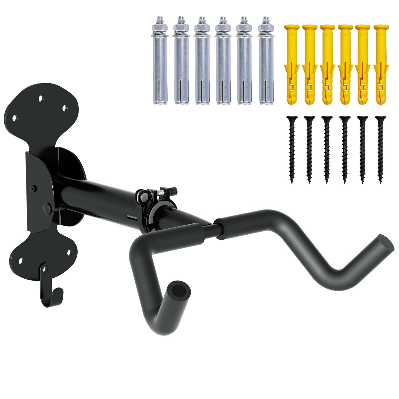 Urban Deco Bike Wall Mount Bike Hanger with 66lbs Weight Capacity 360° Adjustable Angle Soft Padding Protection Bike Rack Garage Extendable by 6in for Home and Garage Use