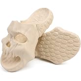 Skull Slides Sandals for Men Women,Non Slip Sport Cloud Cloudies Slides Slippers,Open Toe Slip on Comfy Beach Halloween Skull Slides Shower House Home Indoor Outdoor Thick Soft Shoes