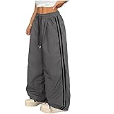 SHENHE Women's Y2k Baggy Track Pants Wide Leg Side Striped Drawstring Workout Casual Pants