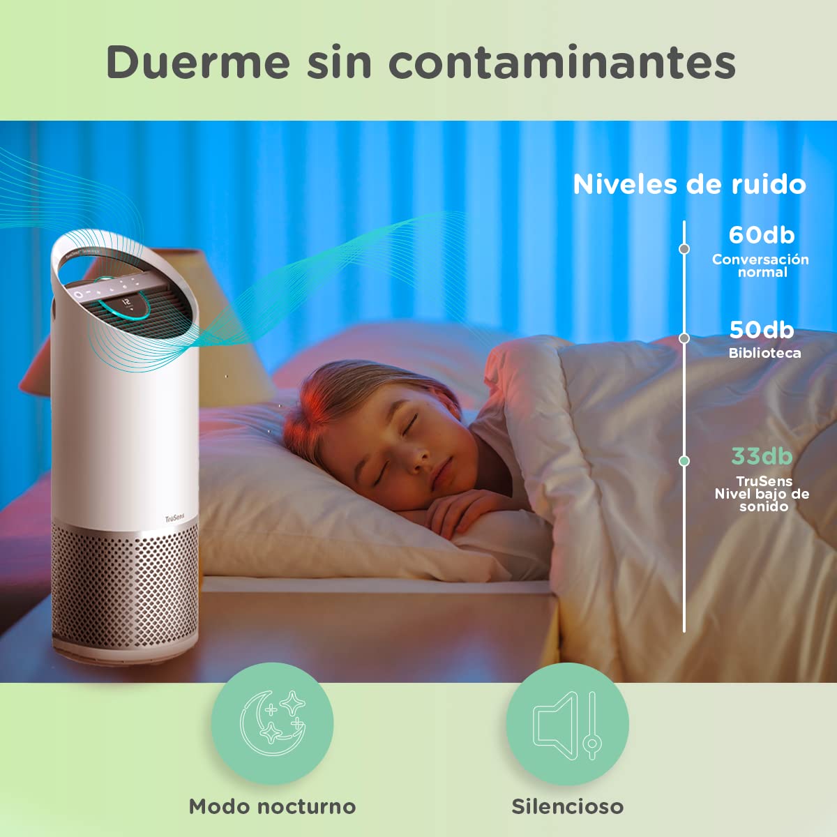 TruSens Air Purifier with UV-C Light + True HEPA Filtration | Large | SensorPod™ Air Quality Monitor | Auto, Sleep, & Turbo Mode | Touch Control | Portable Handle